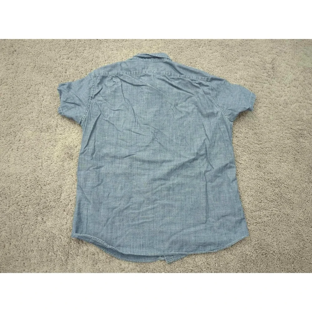 J Crew Button Down Shirt Mens Large Chambray‎ Slim Fit Casual